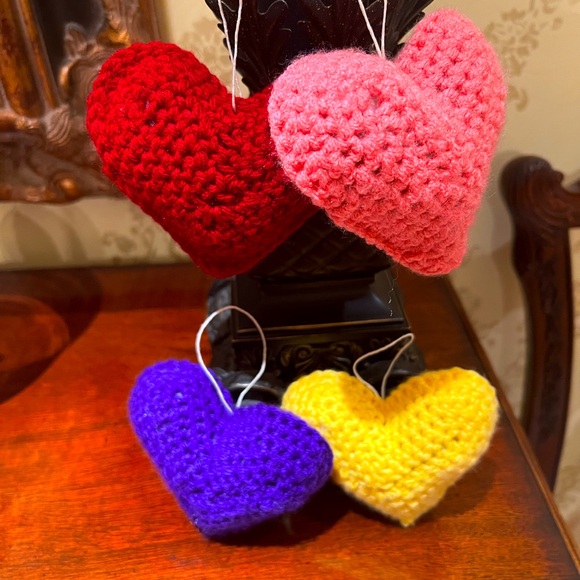Hand Crafted Other - Hand Crocheted Heart Christmas Ornaments!